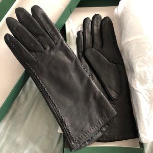 Black Leather Winter Gloves
